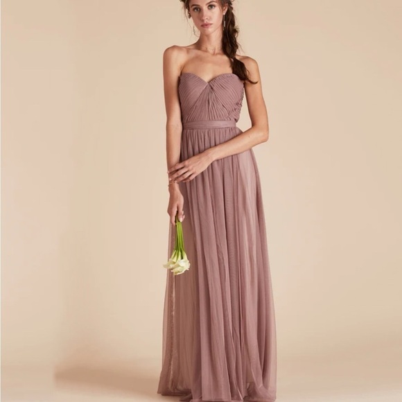 Birdy Grey Christina Tulle Sandy Mauve Convertible Dress Size Large - Picture 1 of 8